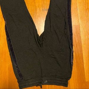 Black/ gray women’s joggers with velvet stripe